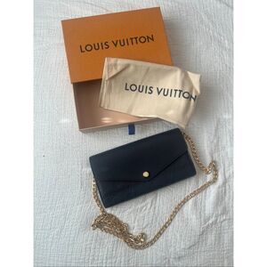 LOUIS VUITTON Empreinte Sarah Wallet NM Marine Rouge with chain